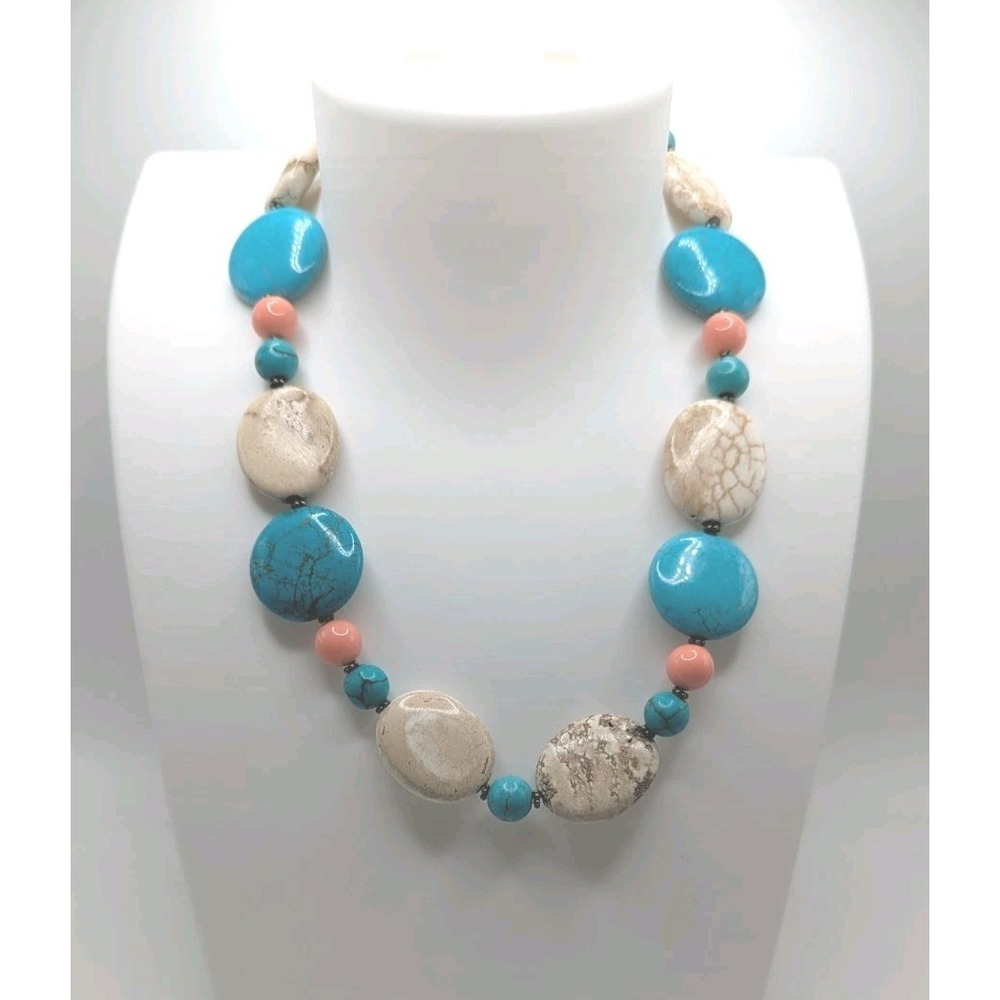Vintage Donna Dressler Stone And Sterling Neclace